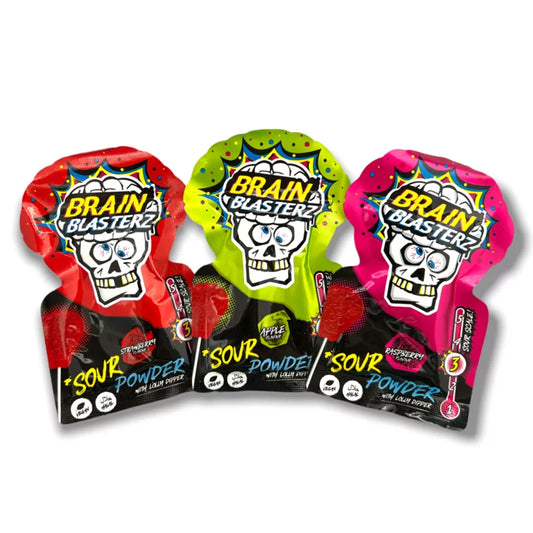 Brain Blasterz Sour Powder mit Lolly 10g - 30 Stück - Einzelpreis: 0,49€