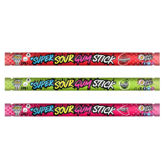 Brain Blasterz Sour Gum Stick 22g - 30 Stück - Einzelpreis: 0,65